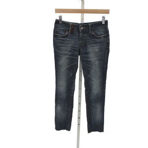 PRPS Unisex Cropped Straight Dark Blue Mid Rise Jeans Size 26